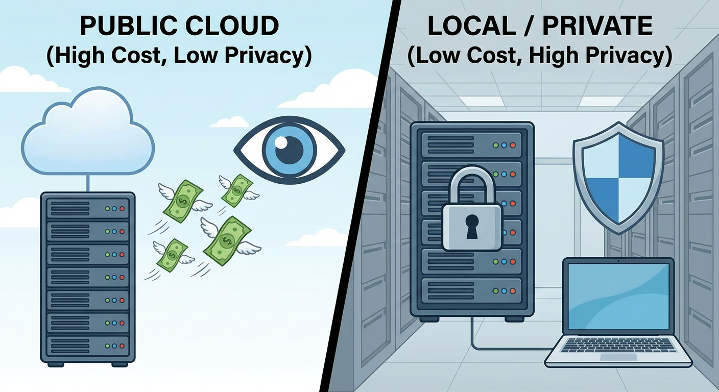 Cloud architecture diagram showing kaos-control running locally, with optional connections to hosted Claude models and local Ollama for on-premise inference
